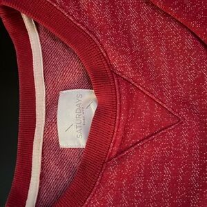 Saturdays New York City Red Marled Crewneck Sweater